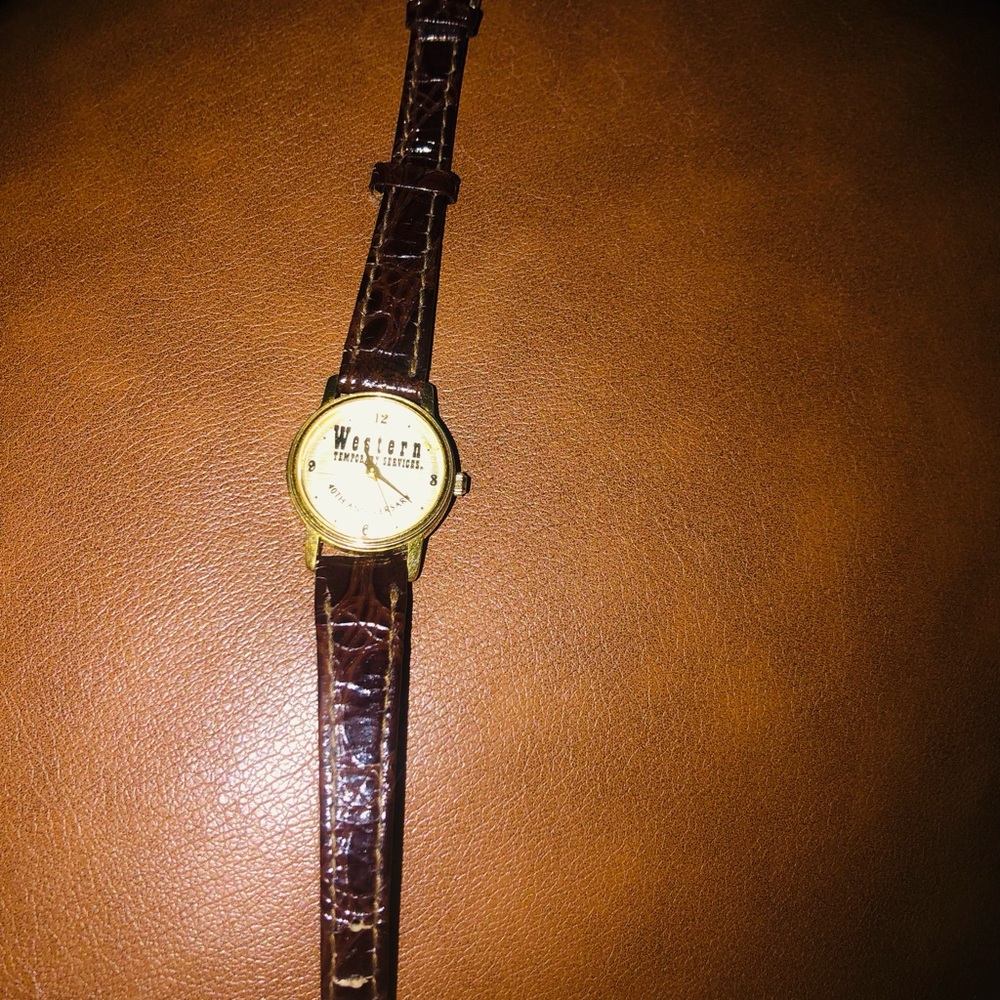 Wesc Men's Watch with Gold Dial and Brown Strap